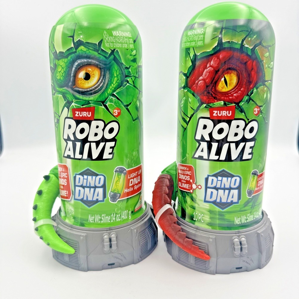 2 X Robo Alive Dino DNA Dinosaur Robot Toy - Light-Up DNA Helix‎ Spine
